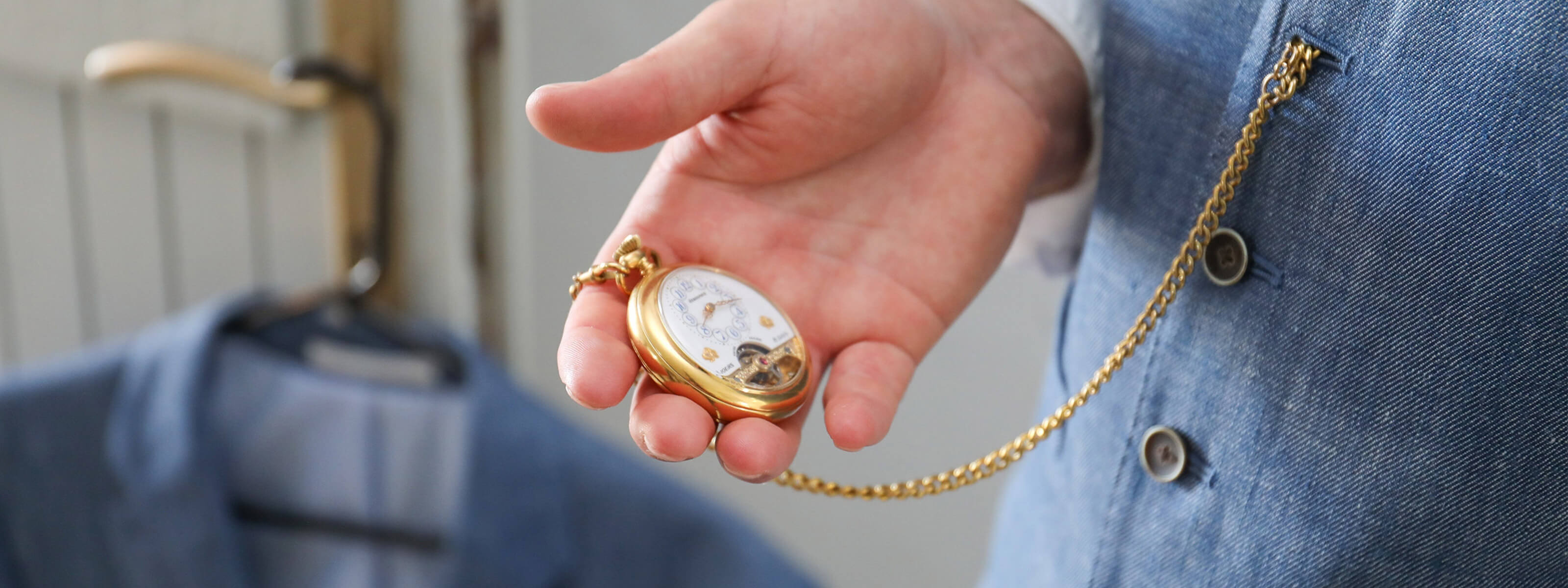 Gourmette Or 18 Carat (ct) Homme Chaine Pour Montre Gousset Or Aux - Main Image