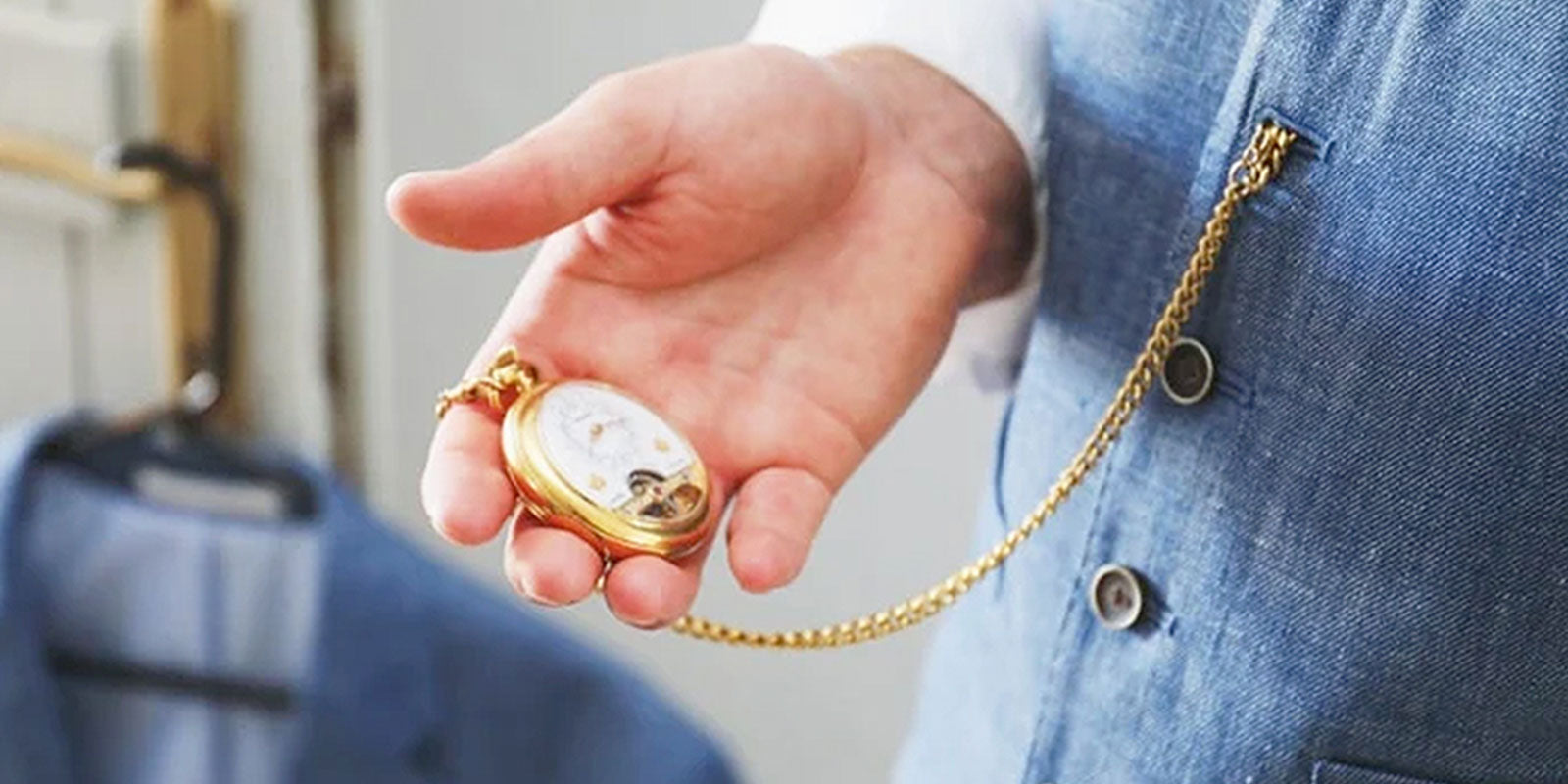 Chaîne Chatelaine Argentée Pour Montre à Gousset – Moderne – 36 Cm