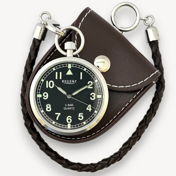 REGENT Montre Gousset Homme Mécanique - Boîtier 47mm, Chiffres Romains, Remontage Manuel P-718 Argent - 1